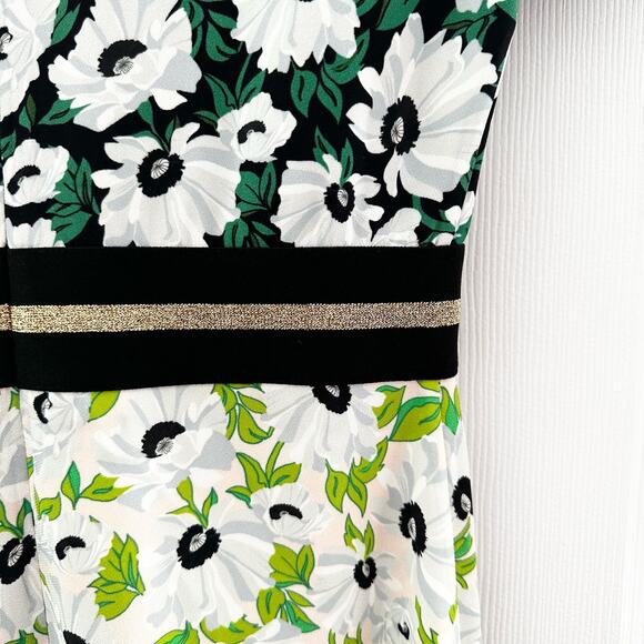 Stella McCartney Green White Petra Floral Print Dress Fit Flare 36 0/2 XS - Picture 12 of 14